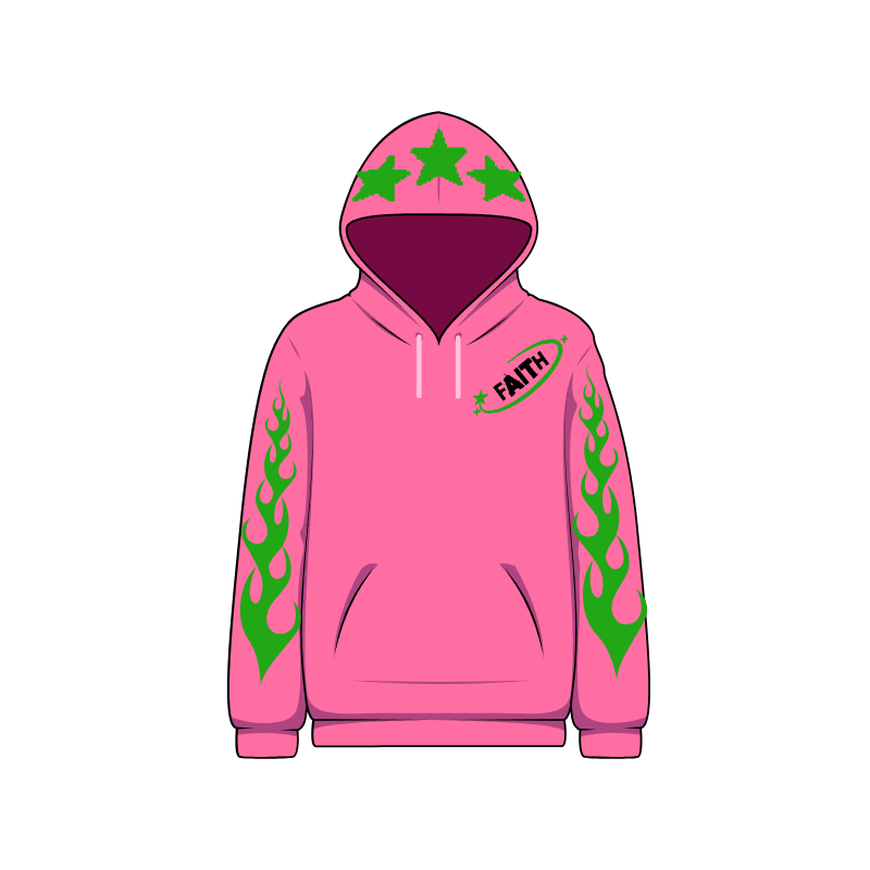 Pink N green Faith hoddie.