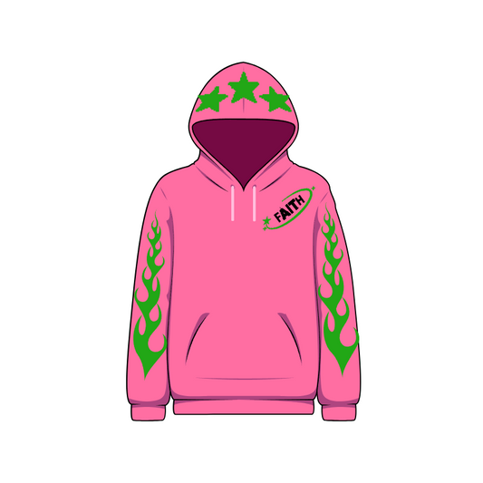 Pink N green Faith hoddie.