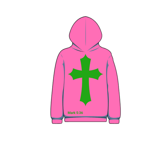Pink N green Faith hoddie.